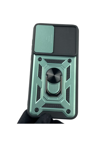 Чохол для Galaxy A55 5G (A556B) броньований з кільцем-тримачем підставкою зі шторкою на самсунг а55 5г зелений rg1 Samsung (366386020)