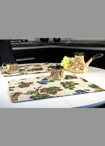 Салфеткаподкладка под тарелку гобеленовая цветочная Виноградная лоза набор из 2 салфеток Maystat (305390216)