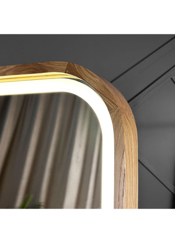 Ростовое зеркало прямоугольное с LED-подсветкой в деревянной раме. Luxury Wood (369547107)