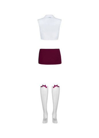 Еротичний костюм студентки Student 4 pcs costume червоно-білий - CherryLove Obsessive (282965013)