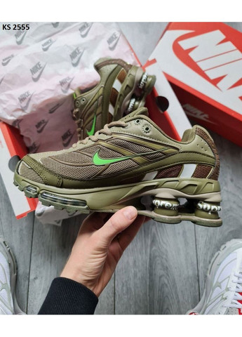 Серые демисезонные кроссовки мужские nike shox tl ride2 supreme green найк шокс тл No Brand