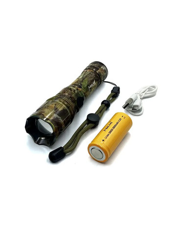Ручной аккумуляторный фонарик с боковым диодом Power style MX-915M-COB камуфляжный цвет Kronos (369149658)