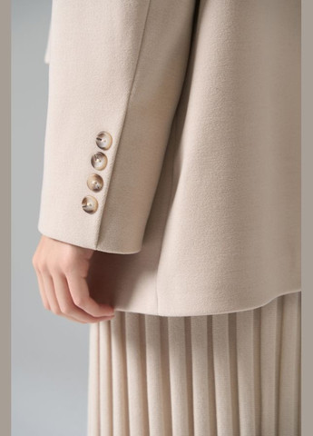 Бежеве демісезонне Напівпальто оверсайз з вовною та кашеміром (563) Bellise