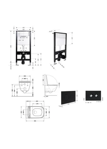 Готовое решение для ванной комнаты: подвесной унитаз Gemini Ultra Quiet 485x340x350 + комплект инсталляции Standard (круглая Qtap (400787575)