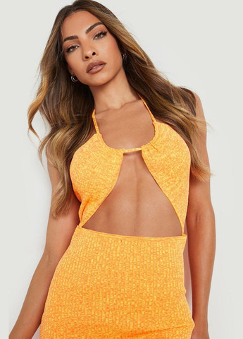 Оранжевое платье Boohoo