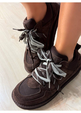 Кросівки жіночі 1517-6 замшеві з подвійною шнурівкою уггі коричневі Hengji коричневі всесезони (340765944)