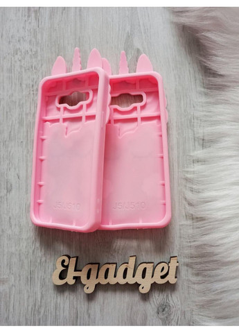 Чохол на Galaxy J510 J5 2016 Єдиноріг з блискітками рожевий силіконовий 3d Samsung (360896881)