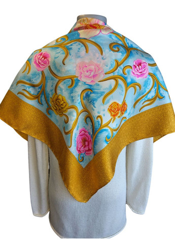 Шелковый платок с розами Pompoos (299337361)