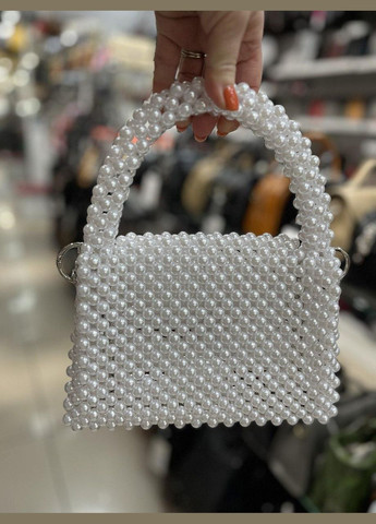 Сумка жіноча біла з намистин ручна робота 042 Linel (337342840)