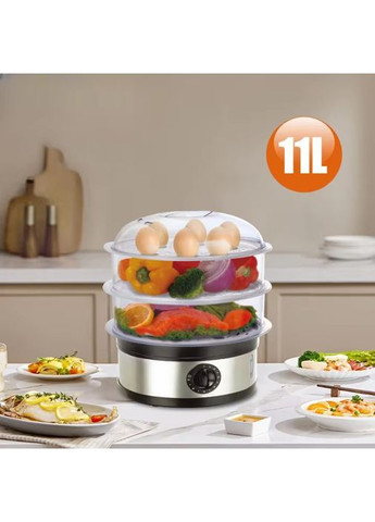 Електрична пароварка з 3 рівнями скороварка з автоматичним вимкненням і захистом від перегріву (FS346) Sokany (361385260)