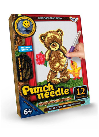 Набор "Ковровая вышивка Punch Needle" PN01 Мишка с утёнком Вид 1 Danko Toys (292709593)