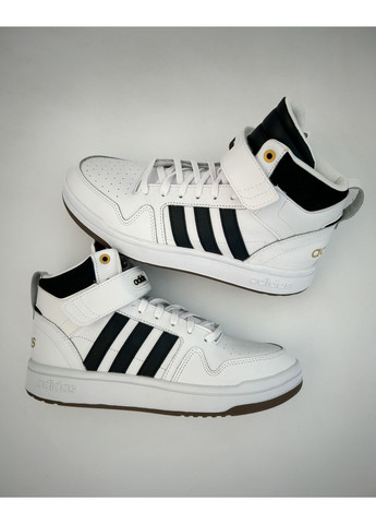 Белые демисезонные кроссовки postmove mid adidas