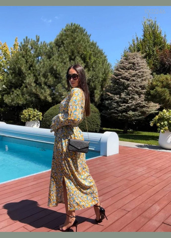 Желтое повседневный платье свободного кроя No Brand