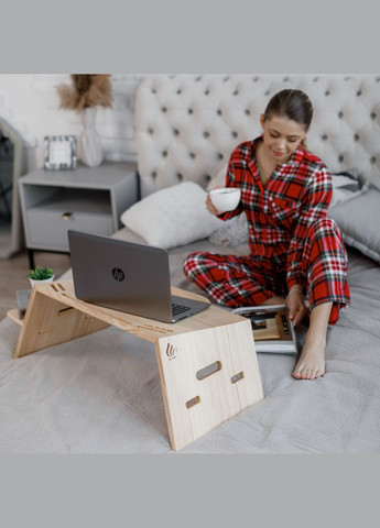 Розкладний столик для ноутбука 80х34х27 см із кутом стільниці 10° та підставкою для мишки K3 Craft Sleek (329407048)