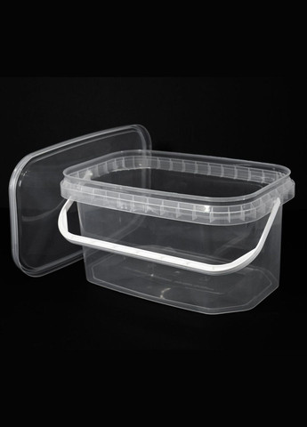 Ведро пищевое прямоугольное с крышкой 5 л Прозрачное Лібо-Пласт (307165433)