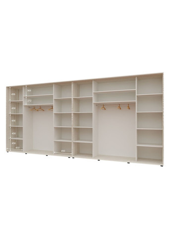 Шафа-купе шестидверна 440*60*240 см Дуб Білений 6 дверей Дзеркало Максі Комфорт Меблі (360471471)