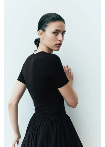 Футболка з вирізом H&M - (400456491)