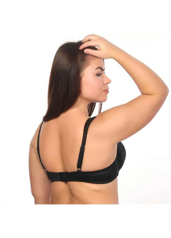 Чёрный балконет бюстгальтер балконет на поролоне. Elita с косточками