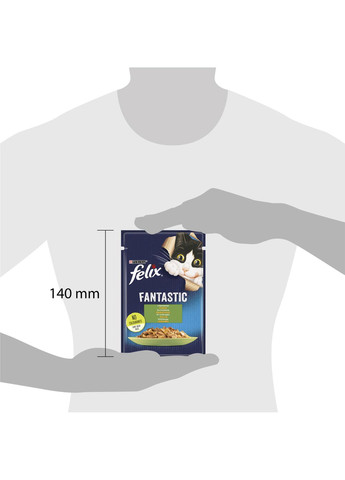 Влажный корм Fantastic для взрослых кошек, кусочки в желе, с кроликом, 85 г Felix (330007517)