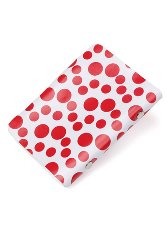 Візитниця шкіряна вертикальна червоний горошок 19081 Біла Shvigel (298566546)