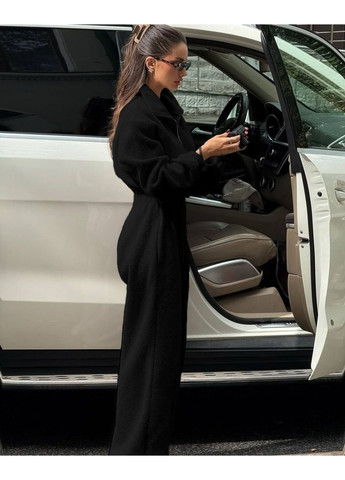 Комбинезон No Brand комбинезон-брюки однотонный чёрный повседневный, кэжуал ангора