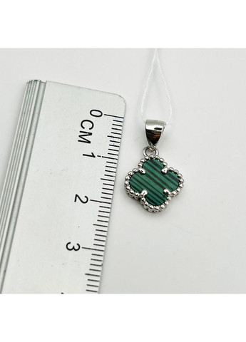 Кулон срібний з малахітом "Конюшина" 1,15 г No Brand (369737480)