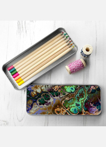 Органайзер для канцелярских принадлежностей металлический, кейс для мелочей стайл 7*18 см Silver No Brand (309160797)