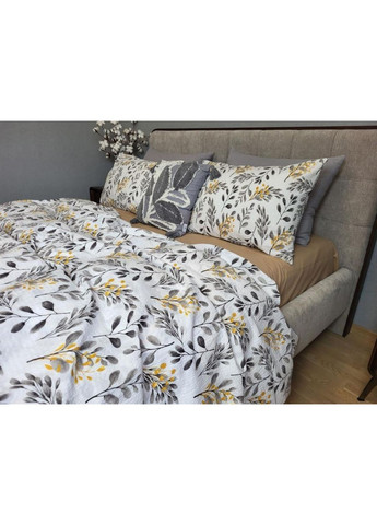 Постільна білизна з резинкою Лорена беж DUO, ранфорс гофра (жатка) Полуторний розмір, наволочки 50/70 No Brand (364219912)