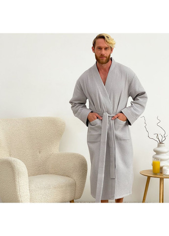 Халат мужской теплый вафельный серый 821 Cosy (371646044)