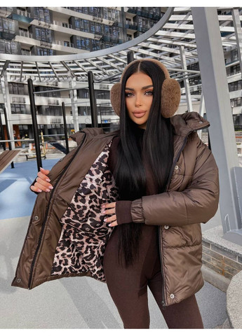 Коричневая зимняя куртка женская KaraMix