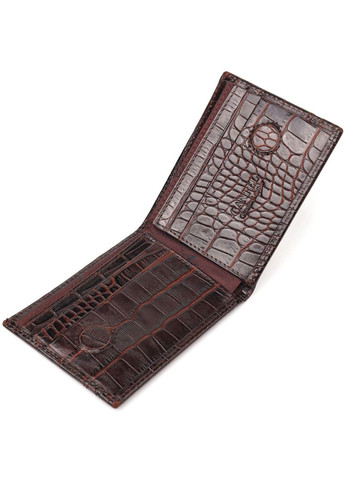 Затискач із натуральної фактурної шкіри 21519 Коричневий Canpellini (329149239)