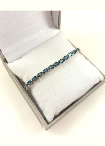 Срібний браслет з топазом "London Blue", регульована застібка-слайдер Б035-лт No Brand Браслет (328082601)