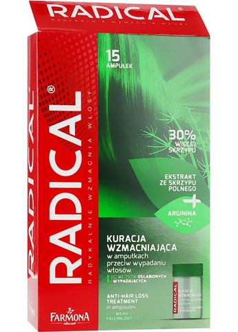 Догляд проти випадіння волосся для ослабленого волосся Radical Hair Loss 15x5ml (719786-85788) Farmona (368636539)