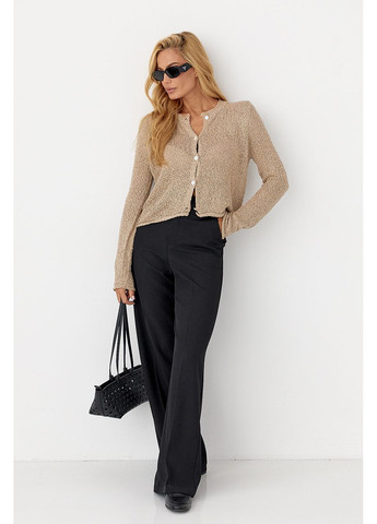 Кофейный демисезонный кардиган Lurex