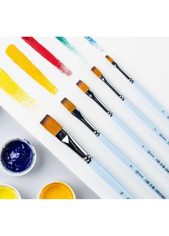 Пензель Синтетика плоска 6604A №14, довга ручка, 6604A14, 99IDEAS (329144188)