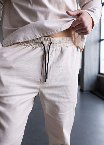 Світло-бежевий демісезонний костюм з льону MonsterBrand