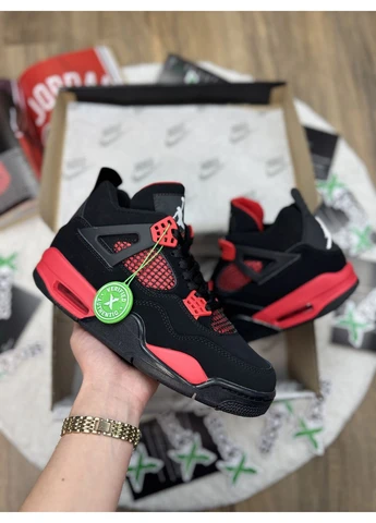 Красные летние кроссовки nike air jordan 4 сrimson red thunder найк аир джордан No Brand