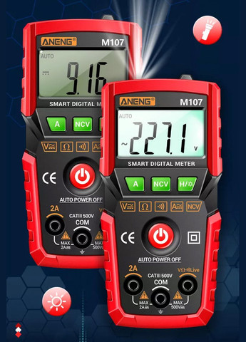 Портативний цифровий мультиметр тестер M107 з автодіапазоном Aneng (303401388)