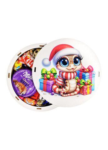 Подарунок №42/9 “Змійка приносить свято ” 245г (15х15х5см, у дерев'яній коробці) Унікальна цукерка (372656221)