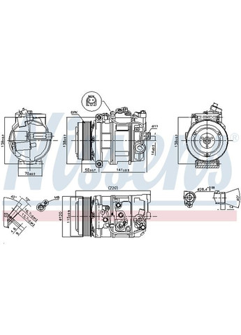 Компрессор кондиционера MERCEDES C-CLASS W 204(07-) C 300 CGI|MERCEDES C-CLASS W 204(07-) C 350|MERCEDES C-CL Nissens (355340257)