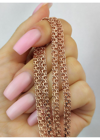 Серебряная цепочка 925 пробы в позолоте Бисмарк расширенный 50 см No Brand (367089322)