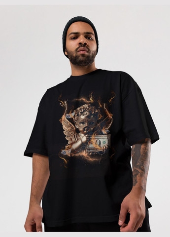 Черная мужская футболка оверсайз urban черная высокая плотность с длинным рукавом Mishe