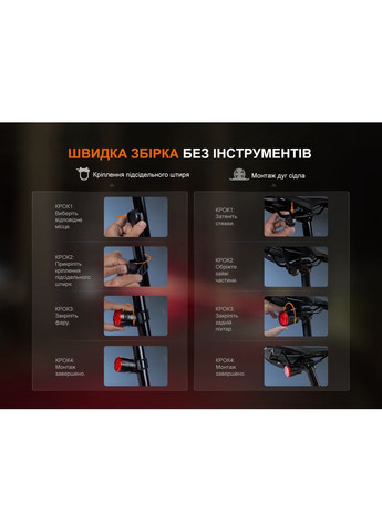 Велофара задняя BC06R (A-017841) Fenix (321971158)