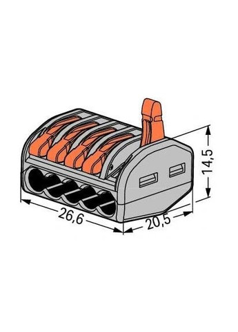 Клемма 5-контактная 222-415 WAGO (372131931)