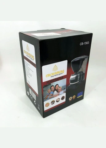 Крапельна Кавоварка CB-1563 800 Вт, крапельна кавоварка для дому, маленька кавоварка Crownberg (381038014)