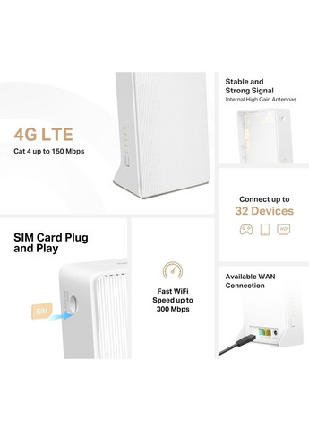 Маршрутизатор MB112-4G N300, 4G/LTE, 1xFE LAN, 1xFE WAN Mercusys (362213731)