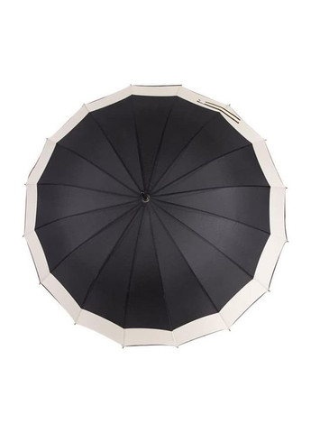 Зонт-трость женский Zilner ZIL-203 полуавтомат на 16 спиц с бежевой каймой Черный No Brand (281474292)