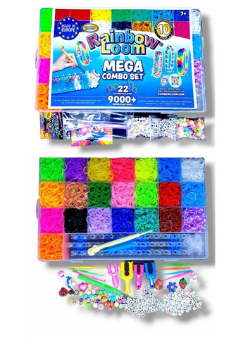 Набір для плетіння браслетів із гумок із гачком Fashion set 9000 шт. з аксесуарами EU LOOM BANDS (301593694)