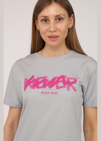 Футболка з коротким рукавом жіноча колір сірий ЦБ-00275261 Carla Mara - (329728357)