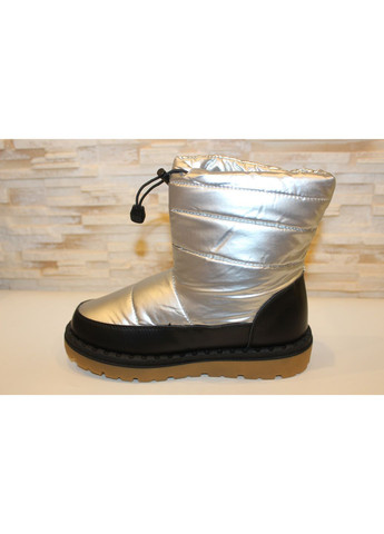сріблясті No Brand Чоботи дутики жіночі зимові (369363681)